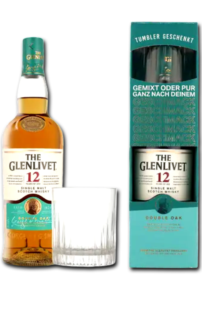 The Glenlivet 12 Years Double Oak + Glass gift pack 40% 70cl The Glenlivet 12 Years Double Oak + Glass gift pack 40% 70cl