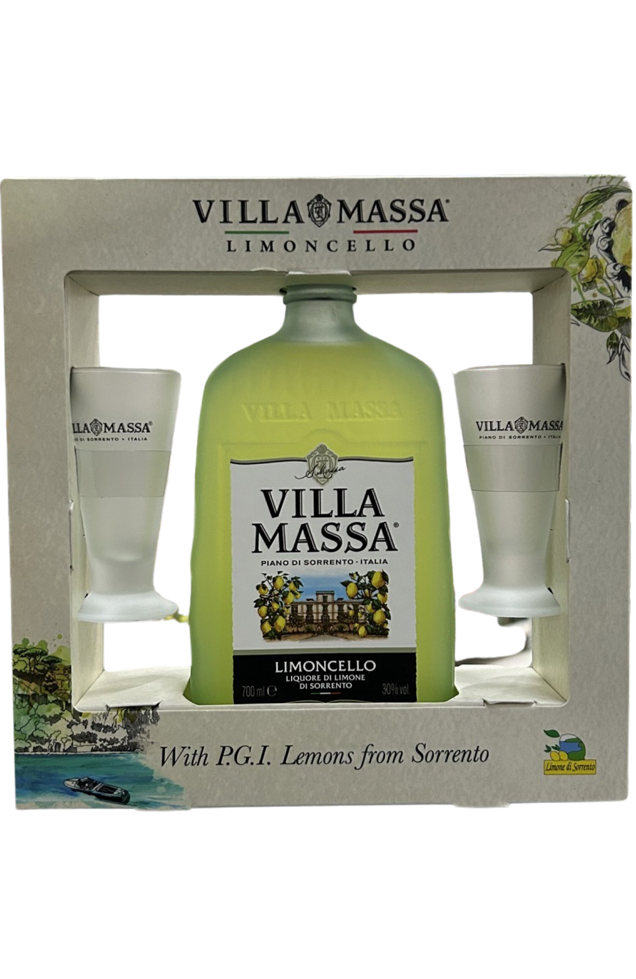 Buy Villa Massa Limoncello + Tonic Glass \'GIFT PACK\' 30% 70cl. We deliver  around Malta & Gozo