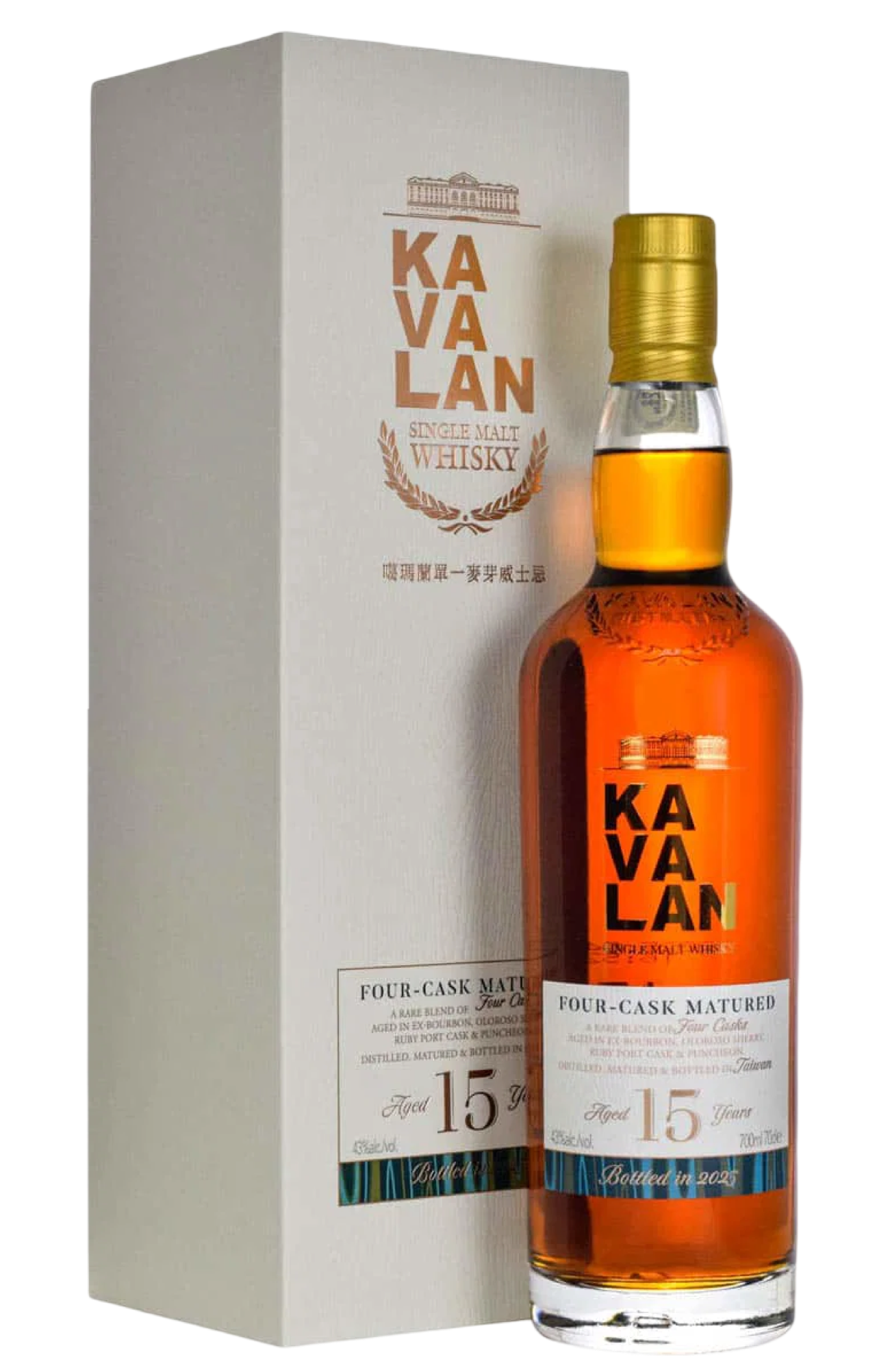 Kavalan 15 Year Old Four Cask 2025 Edition + GB 43% 70cl