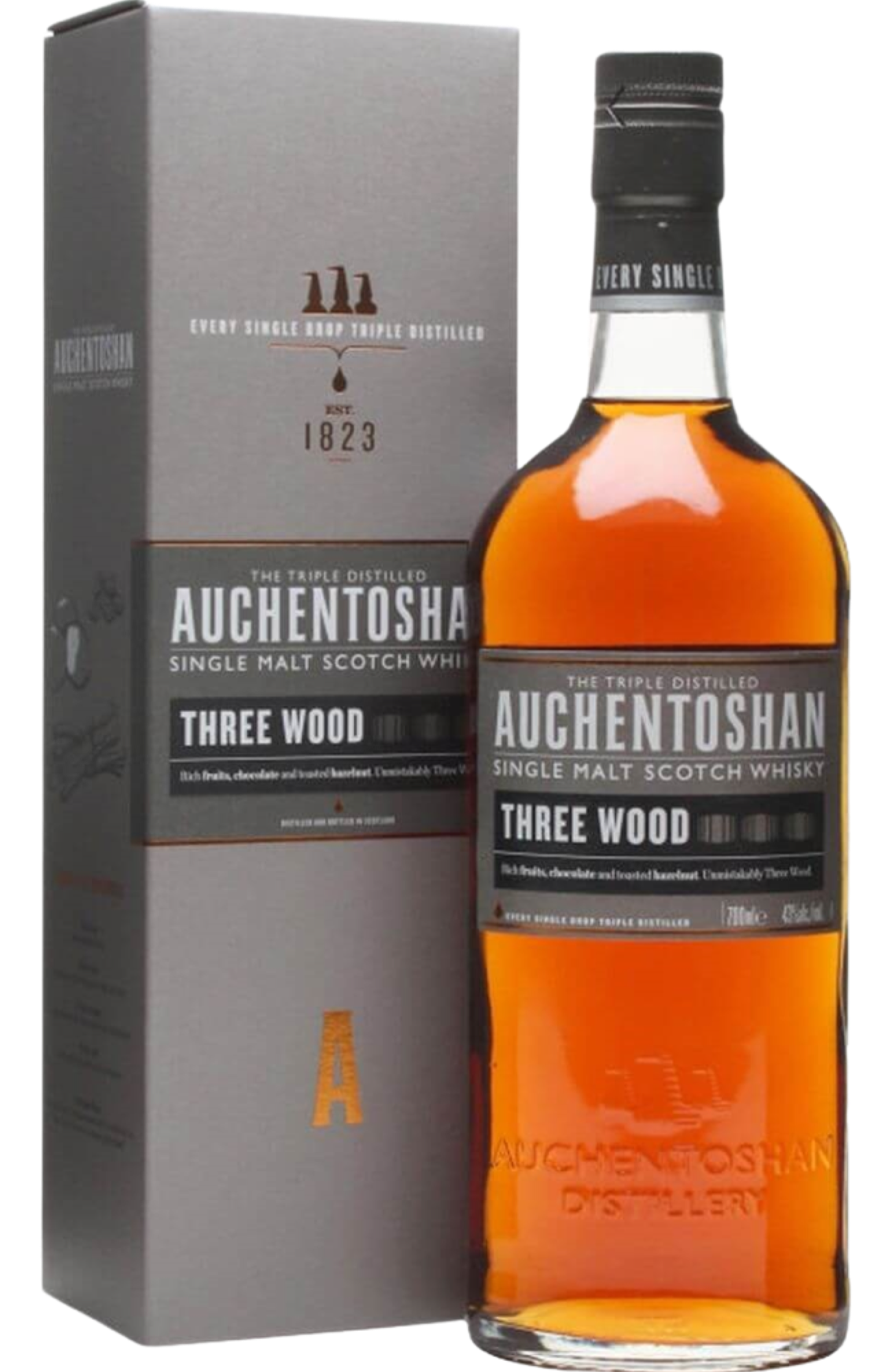 Auchentoshan Three Wood + GB 43% 70cl – Spades Wine & Spirits