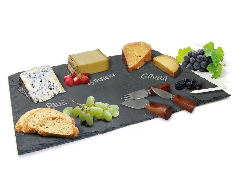 Vin Bouquet - Slate Cheese Board + 3 Knives - FIH 014