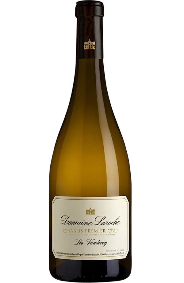 Domaine Laroche Chablis 1er Cru Les Vaudevey, France 75cl by Spades Wines & Spirits, a distinguished French white wine with crisp notes of green apple, citrus, and flinty minerality. Perfectly paired with oysters, seafood, and delicate poultry dishes. Ideal for refined dinners and elegant gatherings.