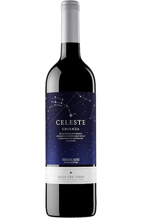 Pago del Cielo Celeste Crianza, Spain 75cl by Spades Wines & Spirits, a sophisticated red wine with deep flavors of blackberries, ripe plums, and hints of vanilla and oak. Perfectly paired with grilled meats, hearty stews, and aged cheeses. Ideal for special occasions and elegant dinners.