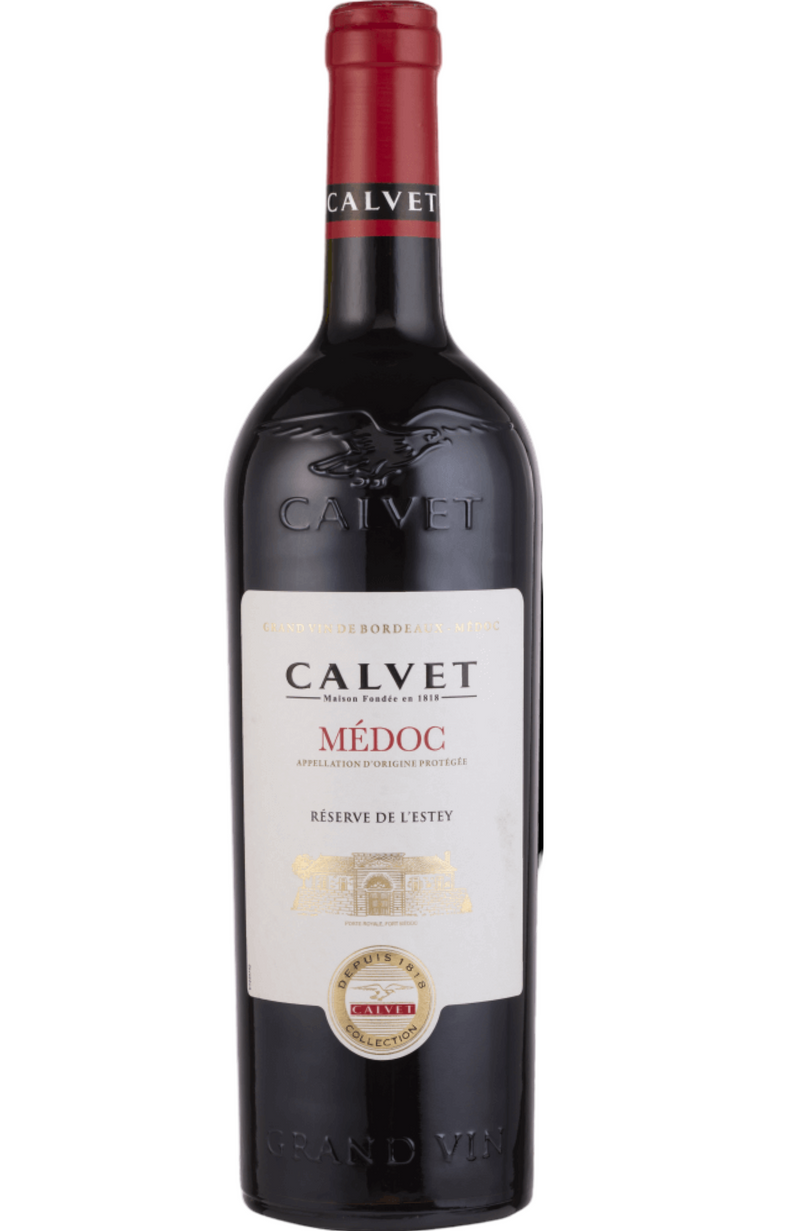 Calvet Médoc 13% 75cl by Spades Wines & Spirits, a classic French red wine with elegant notes of dark berries, cedar, and a hint of spice. Perfectly paired with roast beef, lamb, and aged cheeses. Ideal for traditional dinners and special occasions.