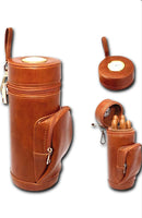 T - Portable Leather Travel Cigar Box with a Cedar Wood Lining x 1 Pcs