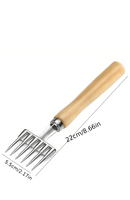 T - Ice Pick with 6-Pronged Safe Wooden Handle x 1 Pcs