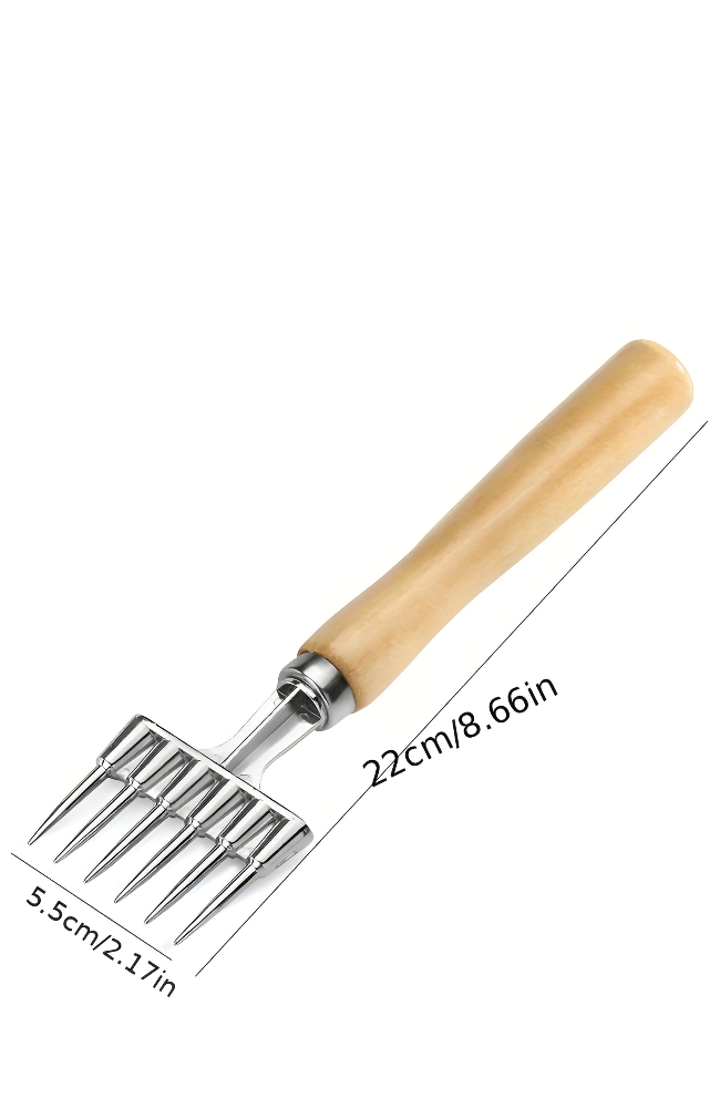 T - Ice Pick with 6-Pronged Safe Wooden Handle x 1 Pcs