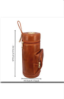T - Portable Leather Travel Cigar Box with a Cedar Wood Lining x 1 Pcs