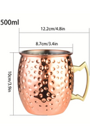 T - Stainless Steel Moscow Mule Copper Mugs 16z/500ml x 1 Pcs