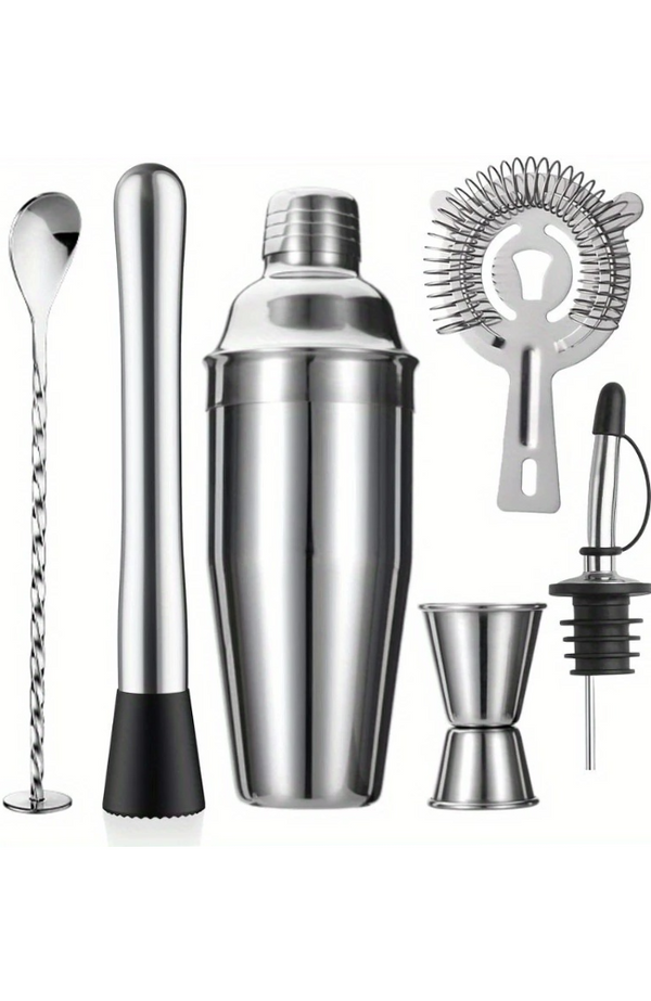 T - Stainless Steel Cocktail Shaker Set of 6  x 1 pack