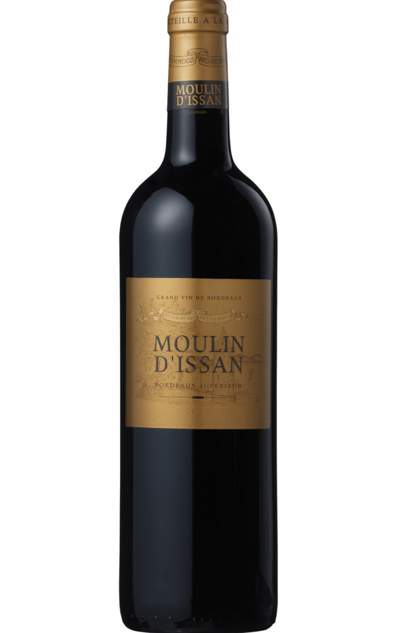 Moulin d'Issan is the second wine of Château d'Issan, crafted from the estate's Bordeaux vineyards. This Bordeaux Supérieur Rouge offers a blend of Merlot and Cabernet Sauvignon, with aromas of ripe blackberries, plums, and subtle notes of cedar, tobacco, and spice. On the palate, the wine is smooth and round, with well-integrated tannins and a balanced acidity. The fruit-forward profile is complemented by hints of earthy complexity and a touch of oak, providing a harmonious and elegant structure.
