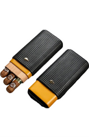 Cohiba - Portable 3 Cigar Holder Black & Mustard-Yellow x 1 pcs