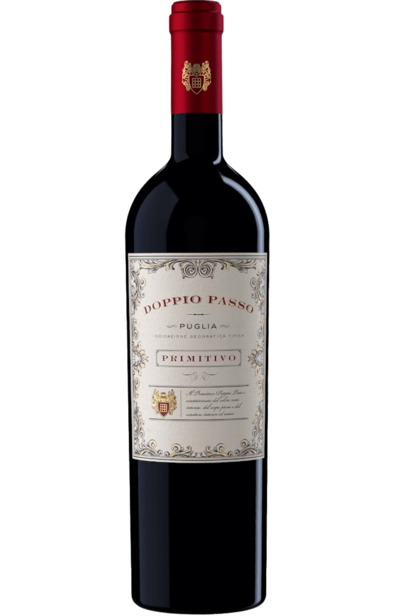 A smooth and approachable red wine, Doppio Passo Primitivo Puglia is a 75cl bottle that highlights the warmth of Italy’s Puglia region. Its deep ruby color is matched by aromas of ripe cherries, plums, and a touch of spice. The classic label reflects its traditional roots and inviting character. Perfect for pairing with pizza, pasta dishes, or roasted meats, it offers a medium-bodied palate with soft tannins, balanced acidity, and a pleasant, lingering finish.