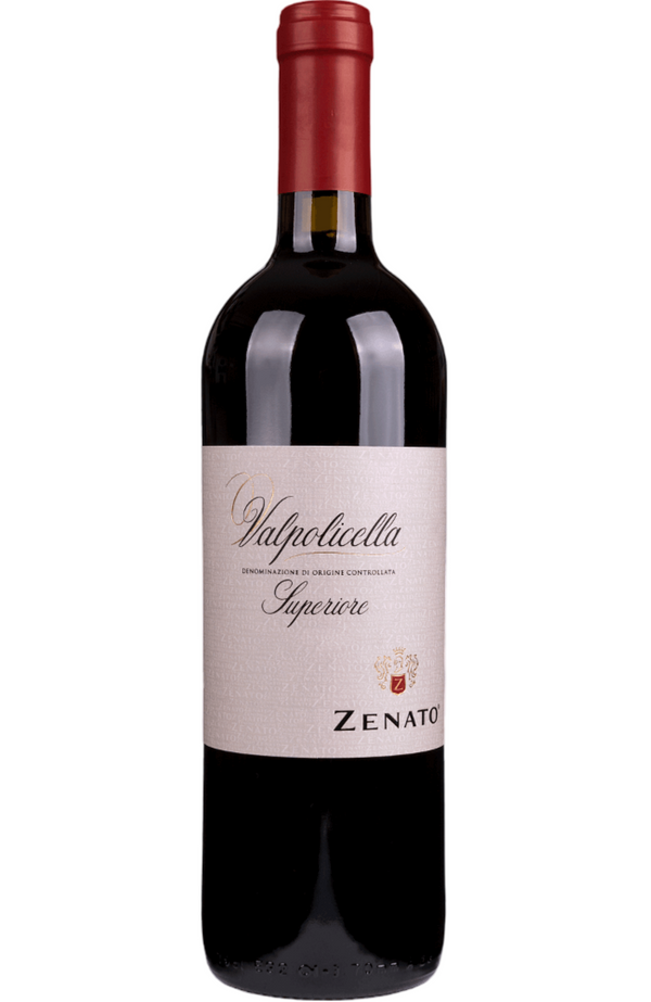 Zenato Valpolicella 'Superiore' DOC 75cl, a rich and smooth red wine from Veneto, Italy. It showcases ripe cherry, plum, and spice notes, with a velvety texture and a lingering finish. Perfect for pairing with roasted meats, pasta with hearty sauces, or aged cheeses.