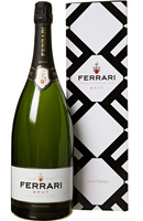 A sophisticated and sparkling masterpiece, Ferrari Brut DOC 'Metodo Classico' is a 150cl bottle that exemplifies the elegance of Trentino’s winemaking. Its bright straw yellow color is adorned with fine, persistent bubbles and aromas of green apple, citrus, and a touch of fresh bread. The iconic label reflects its heritage and craftsmanship. Perfect for pairing with seafood, creamy risottos, or light appetizers, it offers a crisp, well-balanced palate with vibrant acidity and a long, harmonious finish.