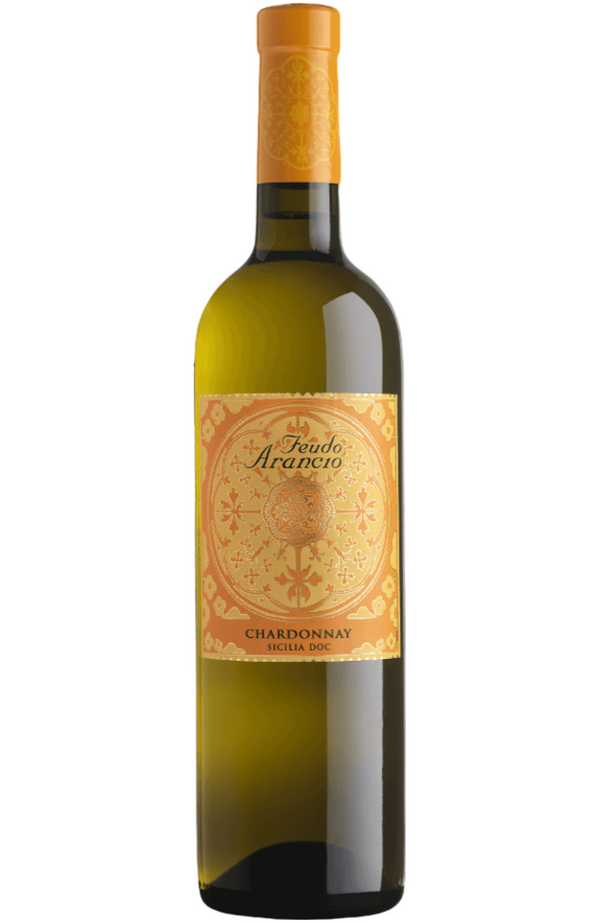 Feudo Arancio - Chardonnay 75cl from Spades Wines & Spirits. A rich and aromatic Sicilian Chardonnay showcasing notes of tropical fruits, pineapple, and banana, with delicate hints of vanilla and almond from subtle oak aging. Full-bodied and well-balanced, its creamy texture and fresh acidity make it an excellent pairing with seafood, white meats, and creamy pasta dishes. A delightful expression of Sicily's winemaking.