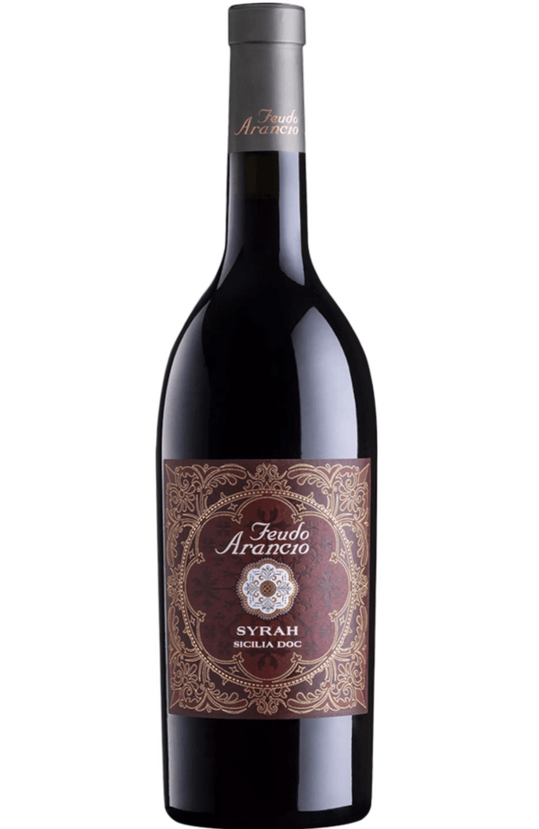 Feudo Arancio - Syrah 75cl from Spades Wines & Spirits. A vibrant Sicilian Syrah bursting with aromas of ripe blackberries, cherries, and plums, complemented by hints of violet, black pepper, and chocolate. Full-bodied and smooth, with soft tannins and a lingering, spicy finish. Perfectly pairs with grilled meats, hearty pasta dishes, and aged cheeses, offering a true taste of Sicily.