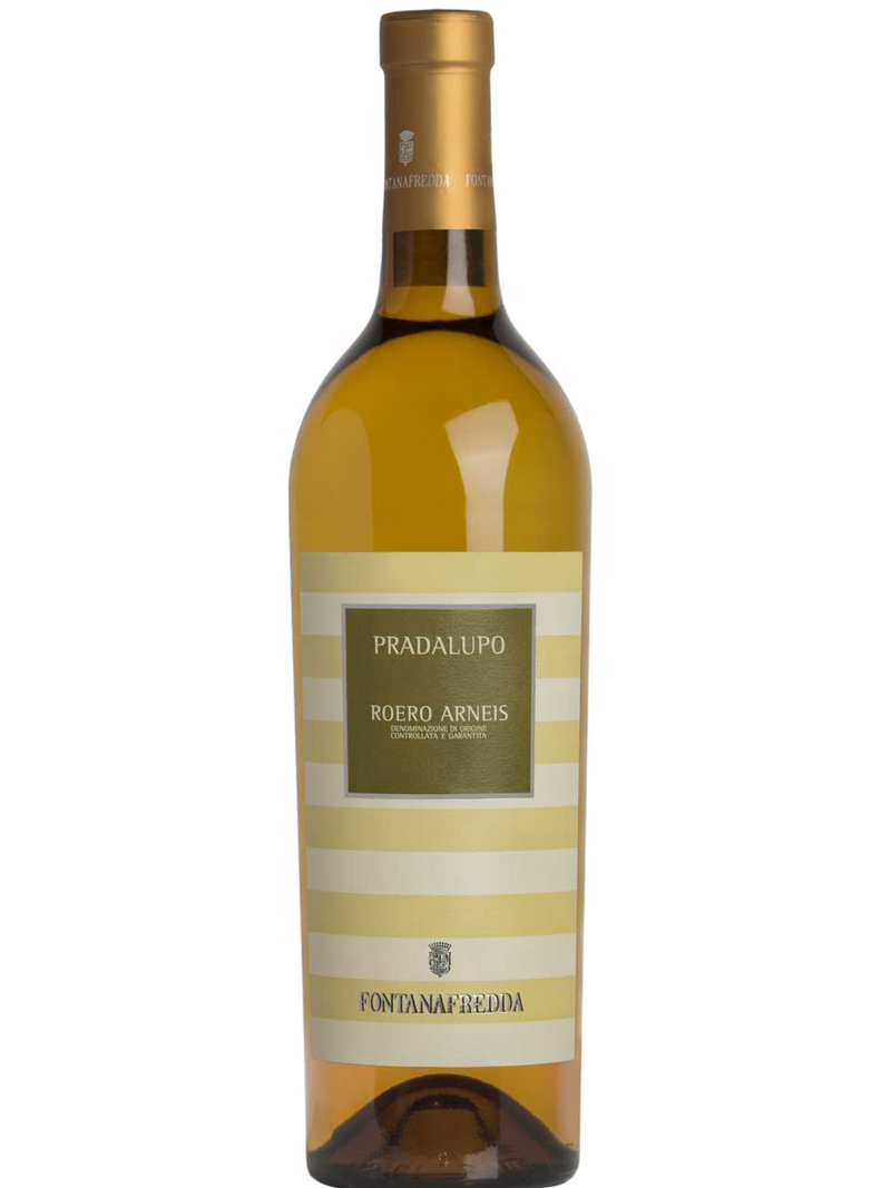 Fontanafredda Roero Arneis Pradalupo 75cl, a crisp white wine from Piemonte, Italy. With notes of pear, white peach, and delicate floral hints, this Arneis delivers fresh acidity and a smooth finish. Ideal with light seafood dishes, salads, and soft cheeses.