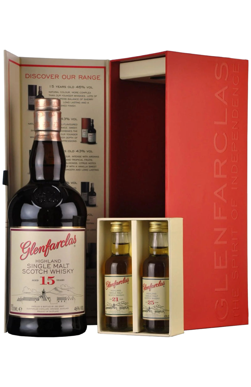 Glenfarclas 15 Years Tasting Pack + GB 46.7% (1 x 70cl + 2 x 5cl