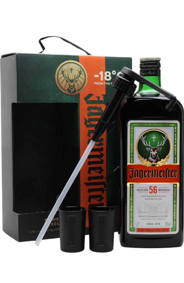 Jagermeister Giftpack + 2 Shotglasses + Pump 35% 70cl
