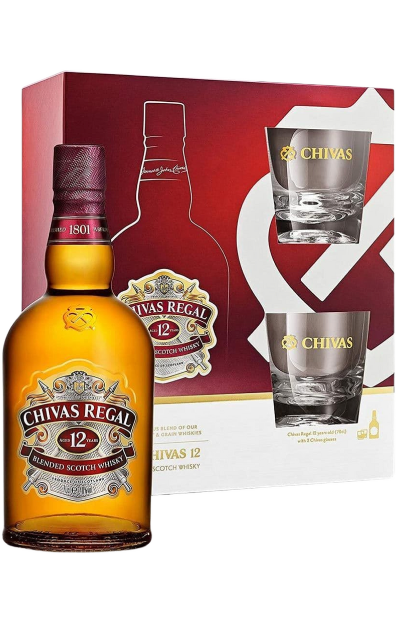 Chivas Regal 12YO Gift Pack + 2 Glasses 70cl