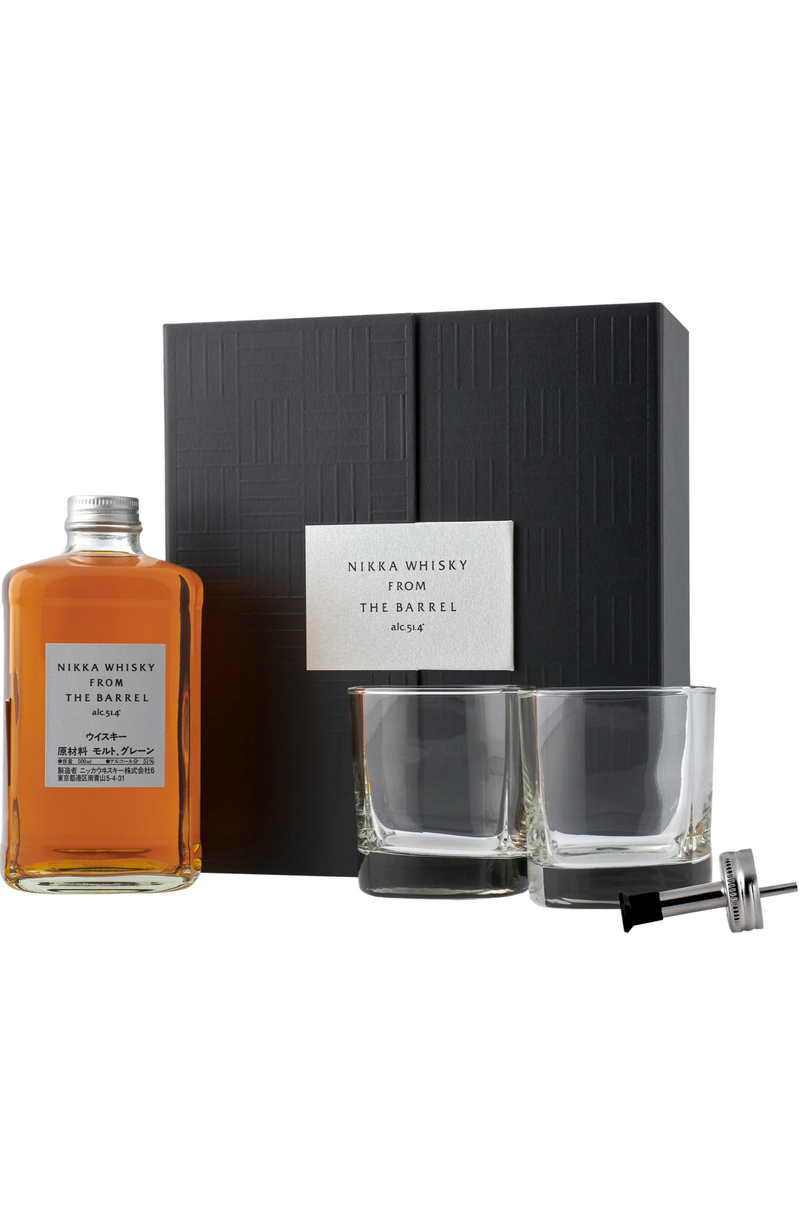 Nikka From The Barrel, Pourer + 2 Glasses Gift Pack 51,4% 50cl Nikka From The Barrel, Pourer + 2 Glasses Gift Pack 51,4% 50cl