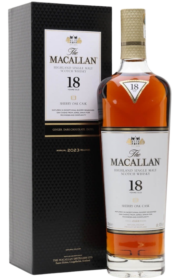 Macallan 18YO Sherry Oak + GB 43% 70cl