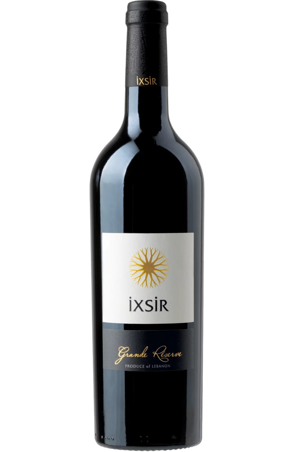 Ixsir Grande Reserve Red is a rich and refined Lebanese blend, showcasing Syrah, Cabernet Sauvignon, and a touch of native varietals. Bursting with aromas of ripe blackberries, plums, and hints of spices, it evolves into complex layers of dark chocolate and toasted oak. The palate is full-bodied and velvety, with well-integrated tannins and a long, elegant finish. Ideal with grilled meats, lamb dishes, or aged cheeses, this wine beautifully expresses Lebanon’s high-altitude vineyards.