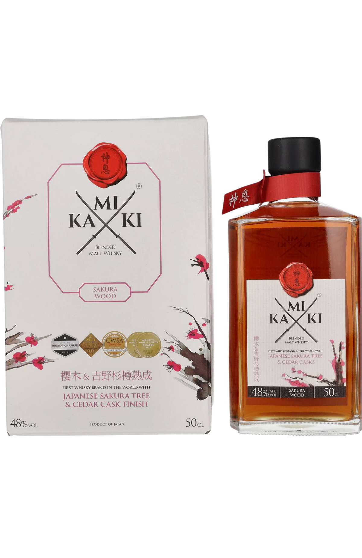 Kamiki Sakura Wood Finish + GB 48% 50cl – Spades Wine & Spirits