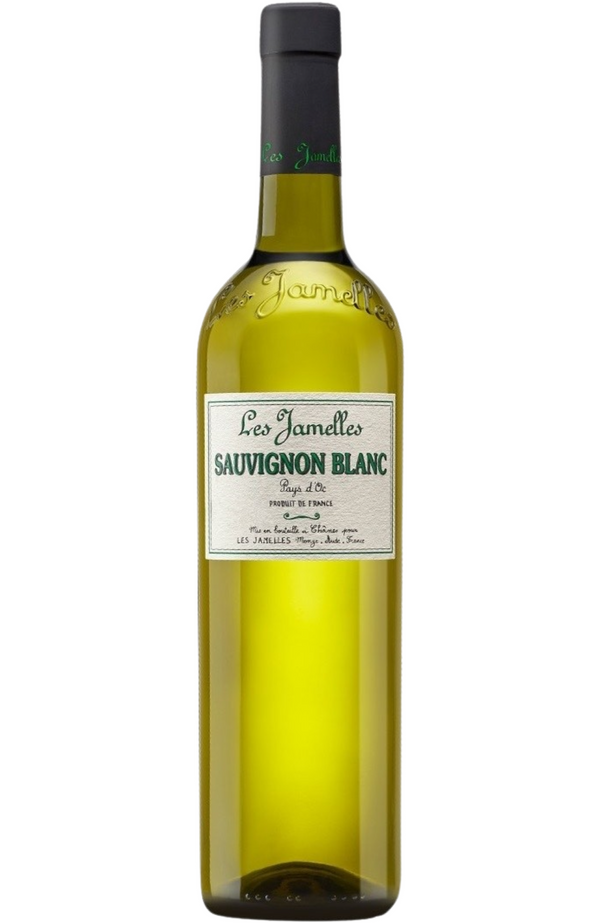 Les Jamelles Sauvignon Blanc 75cl bottle from Spades Wines & Spirits. A crisp and refreshing white wine from the Pays d'Oc region in southern France, offering vibrant aromas of citrus, green apple, and fresh herbs. The palate is light and zesty, with lively acidity and a clean, mineral finish. Ideal for pairing with seafood, salads, and goat cheese.