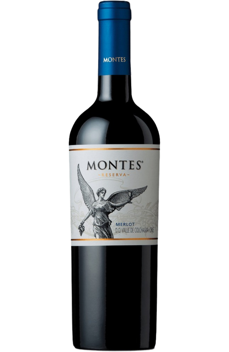 Montes Merlot Reserva 14.5% 75cl by Spades Wines & Spirits, a smooth and fruity Chilean red wine with flavors of ripe cherry, plum, and soft tannins. Perfectly paired with roasted poultry, pasta dishes, and mild cheeses. Ideal for cozy dinners and relaxed gatherings.