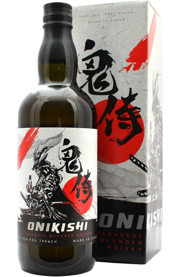 Onikishi Japanese Blended Whisky 43% 70cl from Spades Wines & Spirits. A refined Japanese blended whisky, offering a harmonious balance of smooth malt and delicate grain. Notes of honey, vanilla, and a touch of oak dominate the nose, while the palate presents a rich tapestry of dried fruit, caramel, and a gentle hint of spice. The finish is smooth, with a lingering warmth and a touch of smokiness, making it perfect for sipping or enjoying with a splash of water.