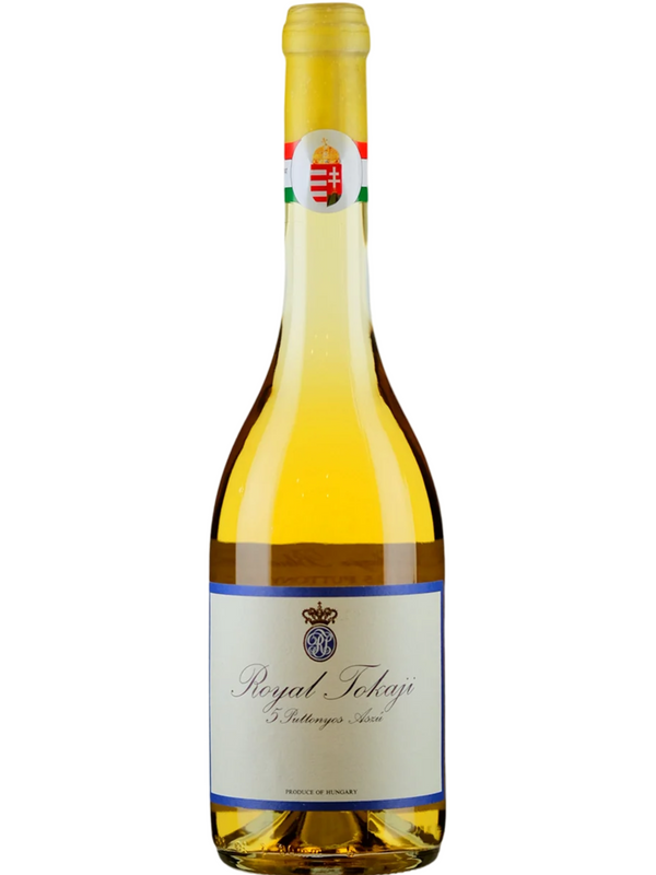 Buy Royal Tokaji - Aszu 5 Puttonyos Blue Label 75cl from Tokaj, Hungary at Spades Wines & Spirits. This exquisite dessert wine offers complex flavors of honey, dried apricot, and vanilla, with a rich, velvety texture and a long, elegant finish. Perfect with fine cheeses, fruit tarts, or as a luxurious after-dinner treat, it embodies the renowned sweetness and depth of Tokaji Aszu.