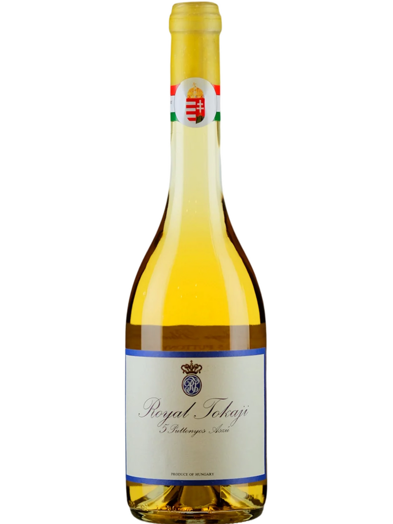Buy Royal Tokaji - Aszu 5 Puttonyos Blue Label 75cl from Tokaj, Hungary at Spades Wines & Spirits. This exquisite dessert wine offers complex flavors of honey, dried apricot, and vanilla, with a rich, velvety texture and a long, elegant finish. Perfect with fine cheeses, fruit tarts, or as a luxurious after-dinner treat, it embodies the renowned sweetness and depth of Tokaji Aszu.