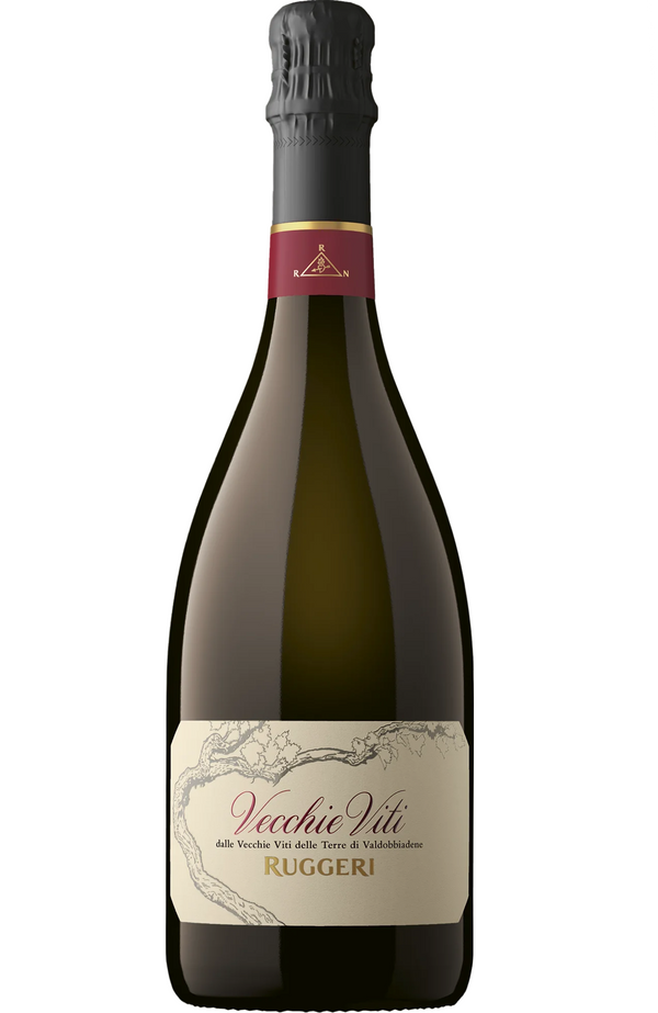 Ruggeri Vecchie Viti Prosecco Valdobbiadene DOCG Brut 75cl bottle from Spades Wines & Spirits. An exceptional sparkling wine crafted from old vine Glera grapes in the renowned Valdobbiadene region. 
 Elegant aromas of crisp green apple, white flowers, and subtle mineral notes, finishing with refreshing acidity and fine bubbles. Perfect for celebrations or pairing with antipasti, seafood, and light pasta dishes.