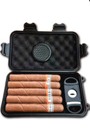 T - Black Cigar Box with Humidifier and Cutters x 1 Pcs