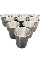 T - Stainless Steel cups 25cl x 10 Pcs