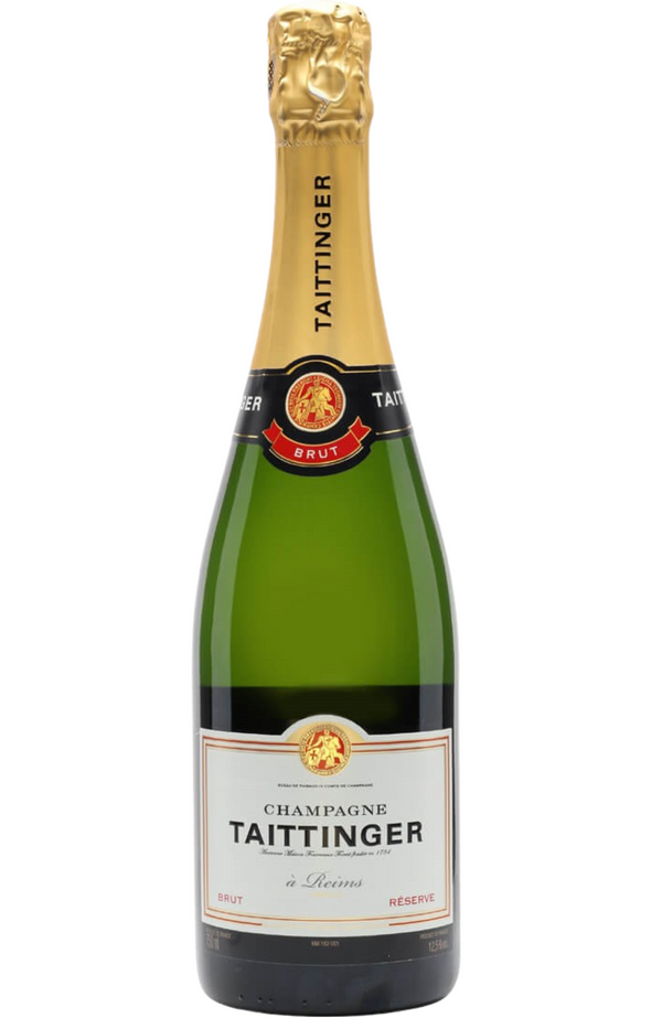 A timeless and elegant Champagne, Taittinger Brut Réserve is a 75cl bottle that embodies sophistication and finesse. Its golden hue is adorned with fine, persistent bubbles and delicate aromas of green apple, citrus, and brioche, with subtle floral undertones. The iconic label reflects its heritage and prestige. Perfect for celebrations or pairing with oysters, seafood, or light appetizers, it offers a crisp, balanced palate with vibrant acidity and a long, refined finish.