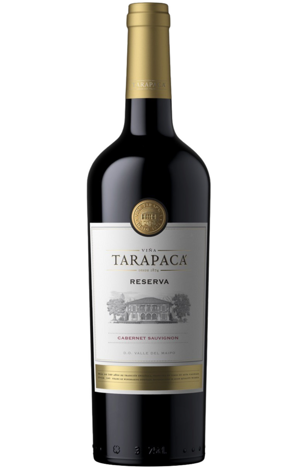 Tarapacá Reserva Cabernet Sauvignon is a bold and structured Chilean red wine, offering aromas of blackcurrant, cherry, and subtle hints of vanilla and spice from oak aging. On the palate, it is medium to full-bodied with balanced acidity, smooth tannins, and flavors of dark berries, cocoa, and a touch of tobacco. Perfectly paired with grilled steaks, hearty stews, or mature cheeses, this wine delivers a classic and approachable expression of Cabernet Sauvignon.