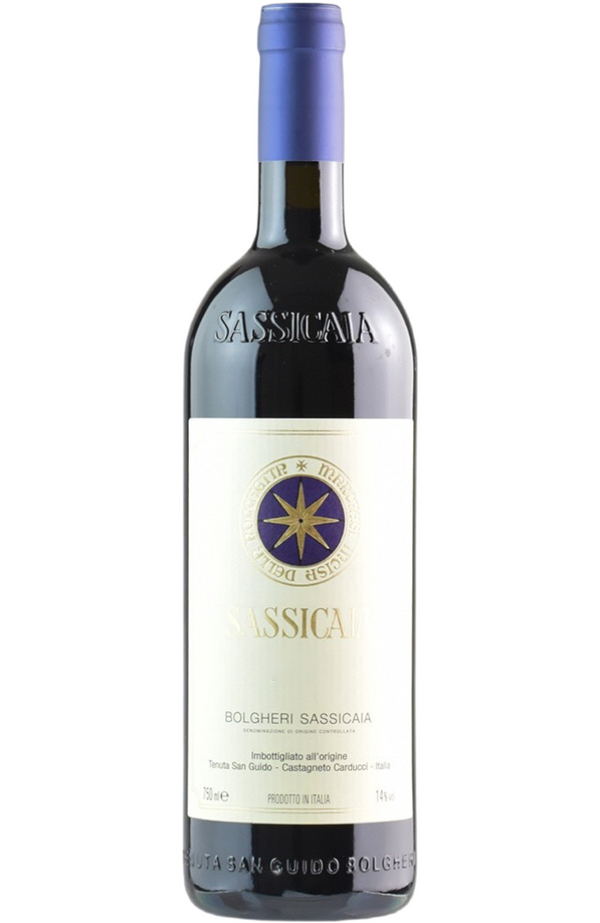 Tenuta San Guido - Sassicaia 2021, 75cl bottle available at Spades Wines & Spirits. A renowned Tuscan red wine, predominantly made from Cabernet Sauvignon. It features a deep ruby color with aromas of blackberries, cassis, and hints of tobacco and spice. On the palate, it is full-bodied and elegant, offering layers of dark fruit, refined tannins, and a long, complex finish. Ideal for pairing with red meats, game, or aged cheeses.