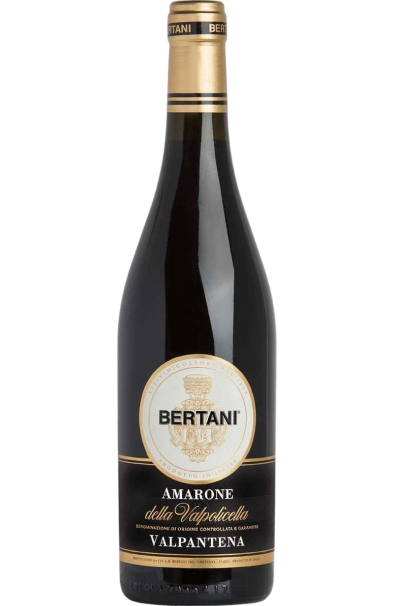 Bertani Amarone Della Valpolicella Valpantena 75cl bottle from Spades Wines & Spirits. A prestigious red wine from the Valpantena sub-region of Veneto, Italy, crafted from dried Corvina and Rondinella grapes. This Amarone offers aromas of ripe cherry, plum, and dried herbs, with notes of cocoa and sweet spices. Full-bodied with smooth tannins and a long, elegant finish. Perfect for pairing with roasted meats, game, and mature cheeses.