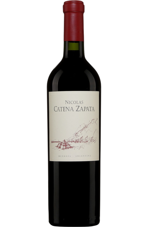 Catena Zapata Nicolas 2016 75cl bottle from Spades Wines & Spirits. A prestigious Argentine red blend, featuring a masterful combination of Cabernet Sauvignon and Malbec. This 2016 vintage offers rich aromas of blackberry, cassis, and subtle floral notes, with firm tannins and a long, refined finish. Ideal for aging or pairing with grilled meats, lamb, and aged cheeses.