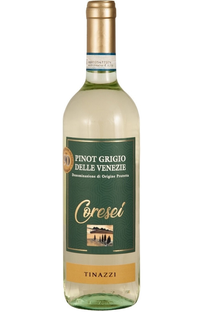 Coresei Pinot Grigio DOP 75cl bottle from Spades Wines & Spirits. A crisp white wine from Italy, made from the popular Pinot Grigio grape. This wine features fresh aromas of green apple, pear, and citrus, with a light, refreshing palate and a clean finish. Perfect for pairing with seafood, salads, and light pasta dishes.