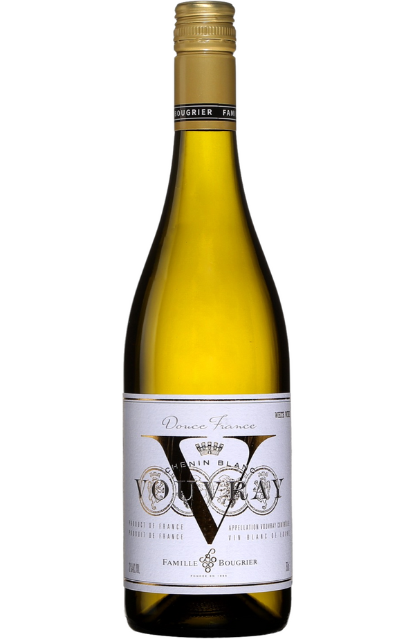 Famille Bougrier Vouvray 75cl bottle from Spades Wines & Spirits. A charming white wine from the Vouvray appellation in the Loire Valley, France, made from 100% Chenin Blanc grapes. This Vouvray offers delightful aromas of honey, ripe pear, and floral notes, with a well-balanced palate that combines crisp acidity and a touch of sweetness. The finish is long and elegant, making it perfect for pairing with seafood, poultry, and creamy cheeses.