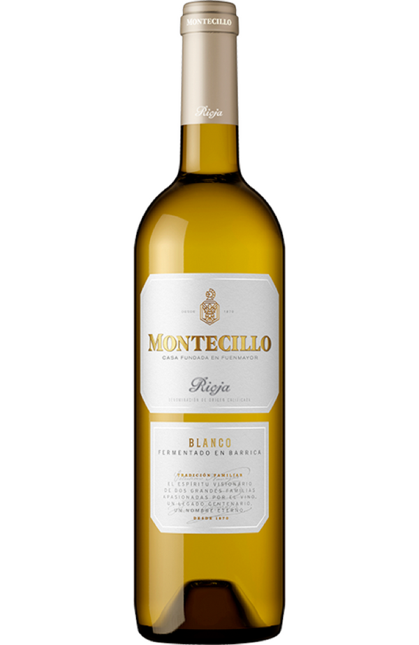 Montecillo Rioja Blanco Barrel Fermented 75cl by Spades Wines & Spirits, a premium Spanish white wine with complex, rich flavors. Perfectly paired with grilled seafood, creamy poultry dishes, soft cheeses, tapas, and fresh vegetable dishes. Ideal for gourmet dining and special occasions.