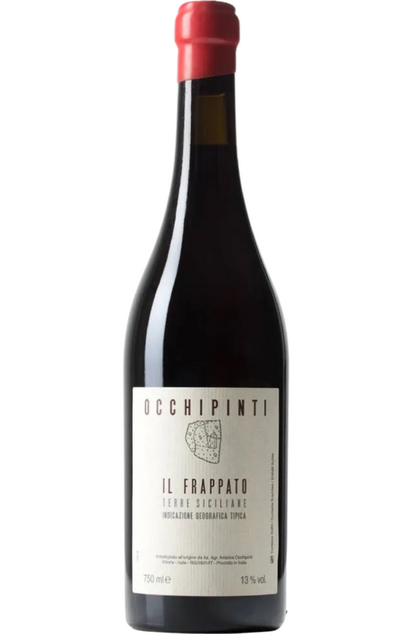 Occhipinti - Frappato 75cl - Available at Spades Wines & Spirits, this exceptional Sicilian red offers an aromatic bouquet of red cherries, wild strawberries, and floral hints. Light-bodied and elegant, its delicate tannins and vibrant acidity make it a perfect pairing for roasted vegetables, seafood pastas, or charcuterie platters. A true expression of Sicily's terroir.