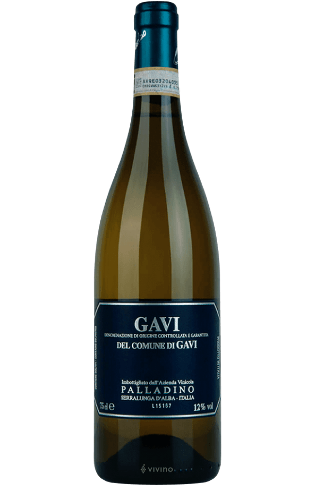 Palladino Gavi di Gavi DOCG 75cl bottle from Spades Wines & Spirits. A refined white wine from Piedmont, Italy, crafted from the Cortese grape. This wine showcases delicate aromas of citrus, green apple, and white flowers, with crisp acidity and a refreshing, mineral-driven finish. Perfect for pairing with seafood, light pasta, and fresh salads.