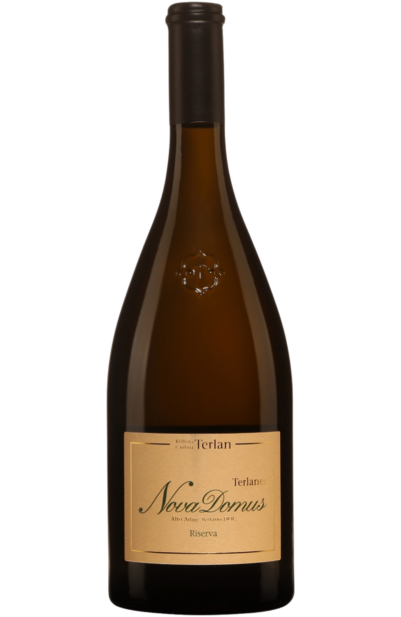 Terlan Nova Domus Riserva 75cl bottle from Spades Wines & Spirits. A prestigious white blend from Alto Adige, Italy, crafted from Pinot Bianco, Chardonnay, and Sauvignon Blanc. Wine offers a complex bouquet of ripe pear, citrus, and floral notes, with a rich, creamy texture and a long, balanced finish. Perfect for pairing with seafood, poultry, and creamy pasta dishes.