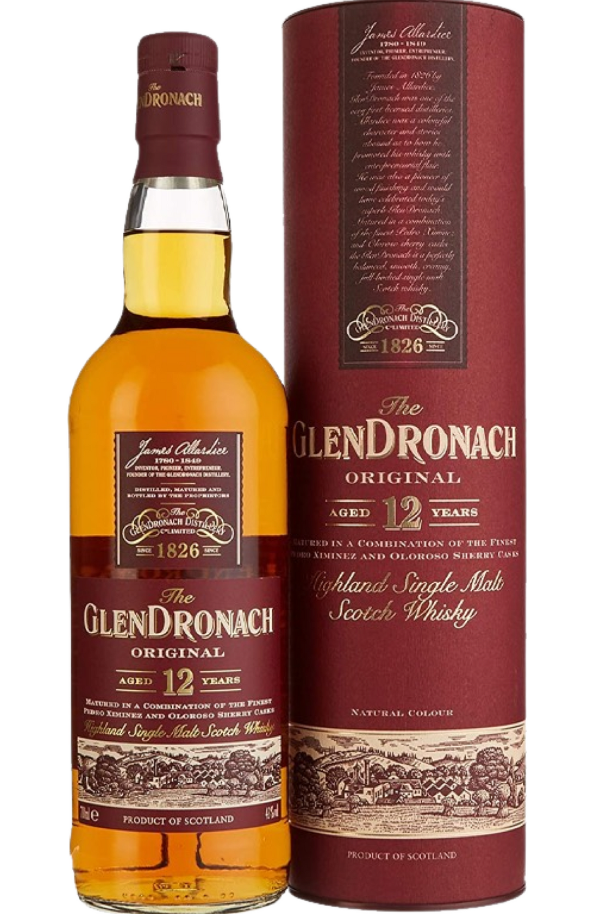 The Glendronach 12 + GB 43% 70cl – Spades Wine & Spirits | 4000+