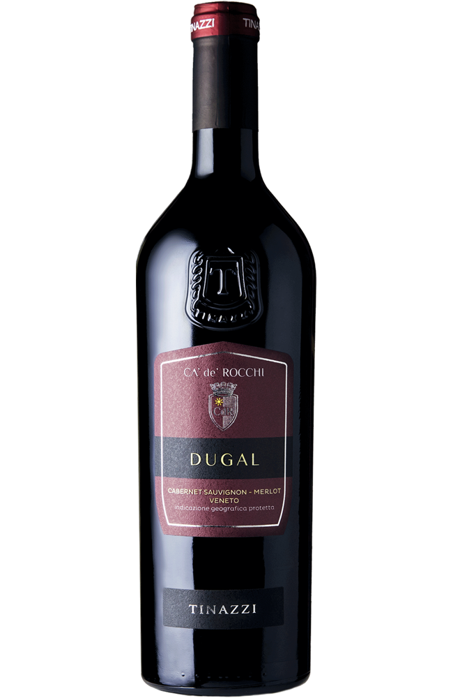 Tinazzi Ca’ De’ Rocchi Dugal 75cl bottle from Spades Wines & Spirits. A sophisticated red wine from the Veneto region in Italy, crafted from a blend of native grape varieties. This wine features rich aromas of dark berries, plums, and hints of spice, with a full-bodied structure and smooth tannins leading to a long, elegant finish. Ideal for pairing with roasted meats, hearty stews, and aged cheeses.